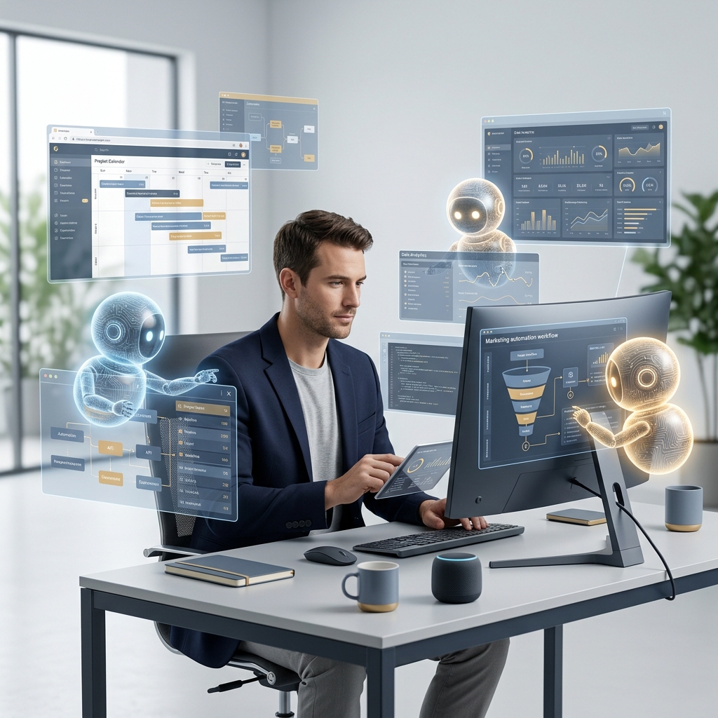 An AI agent team working alongside one business owner